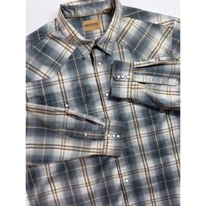 Mens Redhead Ranch 2XL Kennedale Plaid Long Sleeve Shirt Western‎ Pearl Snap EUC